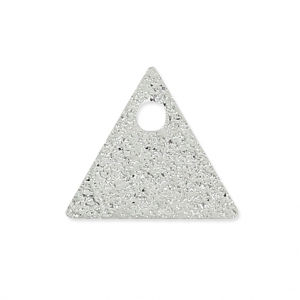 Metal triangle raw medals 8 mm rhodium tone x8