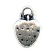 Strawberry charm 12mm Old silver tone x1