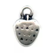 Strawberry charm 12mm Old silver tone x1