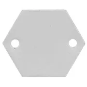 Smooth Metall spacer hexagone 2 holes 11.5 mm old silver tone x8