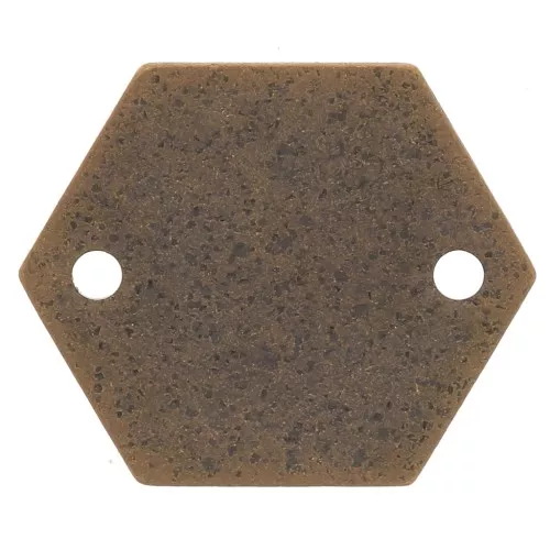 Raw metall spacer hexagone 2 holes 11.5 mm bronze tone x8