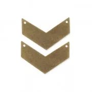 Smooth herringbone spacer 2 holes 29 mm bronze tone x2