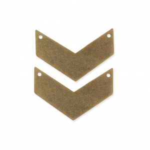 Smooth herringbone spacer 2 holes 29 mm bronze tone x2