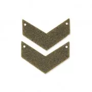 Raw herringbone spacer 2 holes  29 mm bronze tone x2