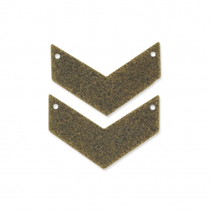 Raw herringbone spacer 2 holes  29 mm bronze tone x2