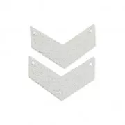 Raw herringbone spacer 2 holes 29 mm old silver tone x2