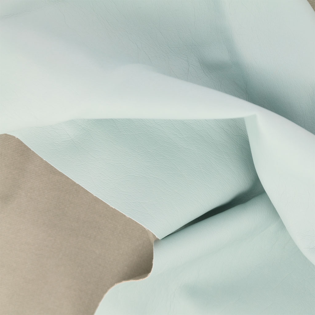 Fabric coupon Faux leather Frou-Frou 140x60 cm Vegetal blue - Perles & Co