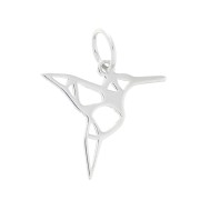 Charm in Sterling Silver 925 origami hummingbird 19 mm x1|raw }}