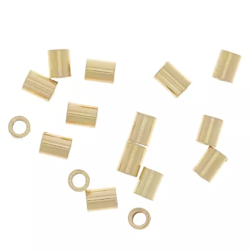 Crushable tubes 1.5x2 mm - 925 Sterling Silver Gilded x30