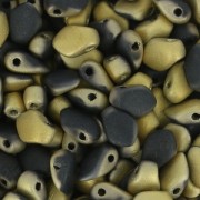 Czech Glass beads Gekko® 3x5 mm Jet Amber Mat x5g|raw }}