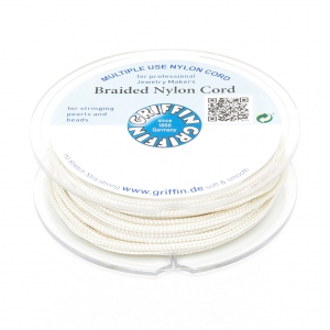 1.5mm Griffin European Braided Nylon Thread - Cream x20m
