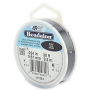 Nylon coated beading wire 49 strands 0.61mm Black x9,2 m