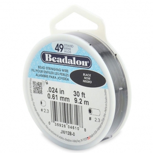 Nylon coated beading wire 49 strands 0.61mm Black x9,2 m