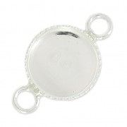 Sterling silver 925 spacer with two rings 10mm setting x1|raw }}