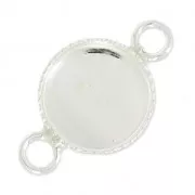 Sterling silver 925 spacer with two rings 10mm setting x1