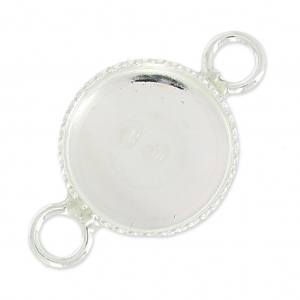 Sterling silver 925 spacer with two rings 10mm setting x1