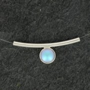 Silver Tube 30x2.1 mm equipped with a set for cabochon flat bottom 6 mm