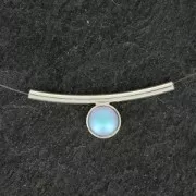 Silver Tube 30x2.1 mm equipped with a set for cabochon flat bottom 6 mm