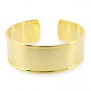 Brass bracelet base with curved edge 21x160mm fine gold plated x1