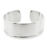 Brass bracelet base with curved edge 21x160mm Silver tone  x1