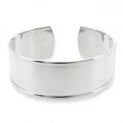 Brass bracelet base with curved edge 21x160mm Silver tone  x1