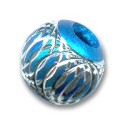 Aluminium Round bead 10mm Turquoise x5|raw }}