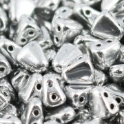 Czech glass beads two holes Nib-Bit 6x5 mm Silver x10g|raw }}