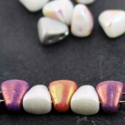 Czech glass beads two holes Nib-Bit 6x5 mm Silver x10g