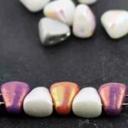 Czech glass beads two holes Nib-Bit 6x5 mm Silver x10g