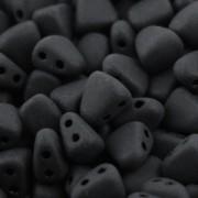 Czech Galss beads 2 Holes  Nib-Bit 6x5mm Jet Mat x10g|raw }}