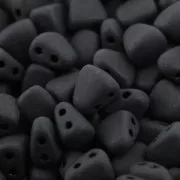 Two holes Czech glass beads Nib-Bit 6x5 mm - Jet Mat x10g