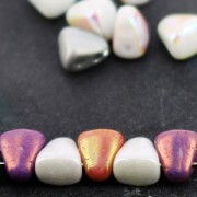 Czech Galss beads 2 Holes  Nib-Bit 6x5mm Jet Mat x10g