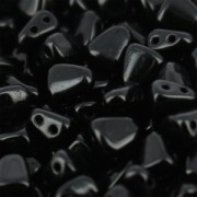 Czech Galss beads 2 Holes  Nib-Bit 6x5mm Jet  x10g