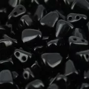 Czech Galss beads 2 Holes  Nib-Bit 6x5mm Jet  x10g