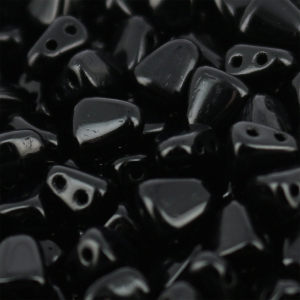 Czech Galss beads 2 Holes  Nib-Bit 6x5mm Jet  x10g