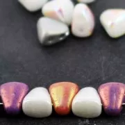 Two holes Czech glass beads Nib-Bit 6x5 mm - Jet x10g