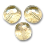 Fire Polished faceted round beads 14mm Luster Topaz Gold x4