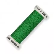 Metalized thread for Luneville embroidery Sextant braided 4 Green(008) x10m