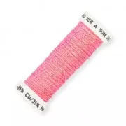 Metalized thread for Luneville embroidery Sextant braided 4 Pink (047) x10m