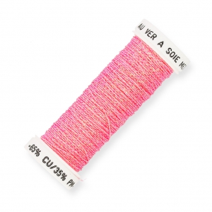 Metalized thread for Luneville embroidery Sextant braided 4 Pink (047) x10m