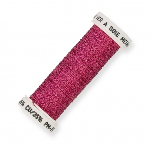 Metalized thread for Luneville embroidery Sextant braided 4 Fuchsia (024) x10m