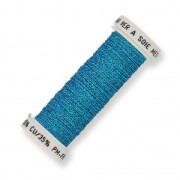 Metalized thread for Luneville embroidery Sextant braided 4 Bleu Azur (006) x10m|raw }}