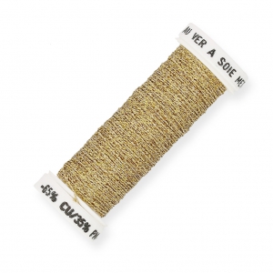Metalized thread for Luneville embroidery Sextant braided 4 Gold (002) x10m