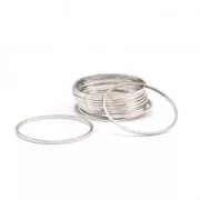 Spacer for beadweaving round 25 mm - Silver tone x1