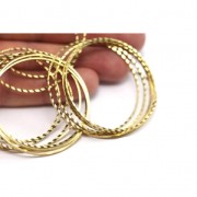 Element for beadweaving round fancy 35 mm nude brass x1