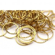 Spacer  for beadweaving round fancy 14 mm nude brass