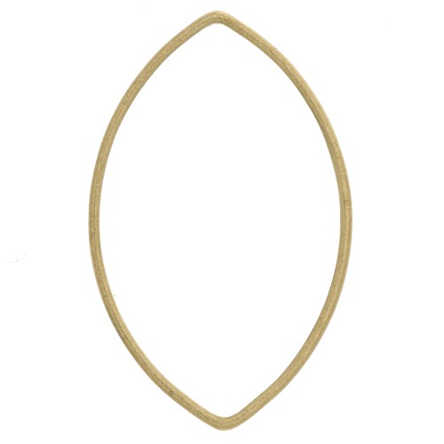 Spacer  for beadweaving navette fancy 21x13 mm nude brass