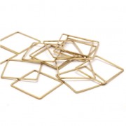 Spacer  for beadweaving square 25 mm nude brass x1