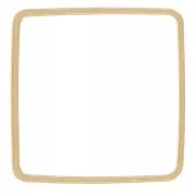 16 mm square mounting and weaving ring in raw brass x1