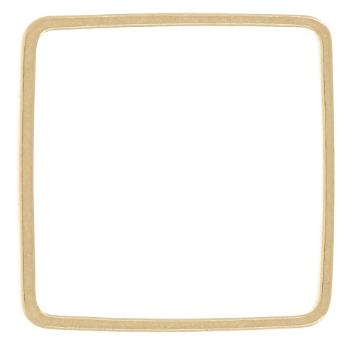 16 mm square mounting and weaving ring in raw brass x1